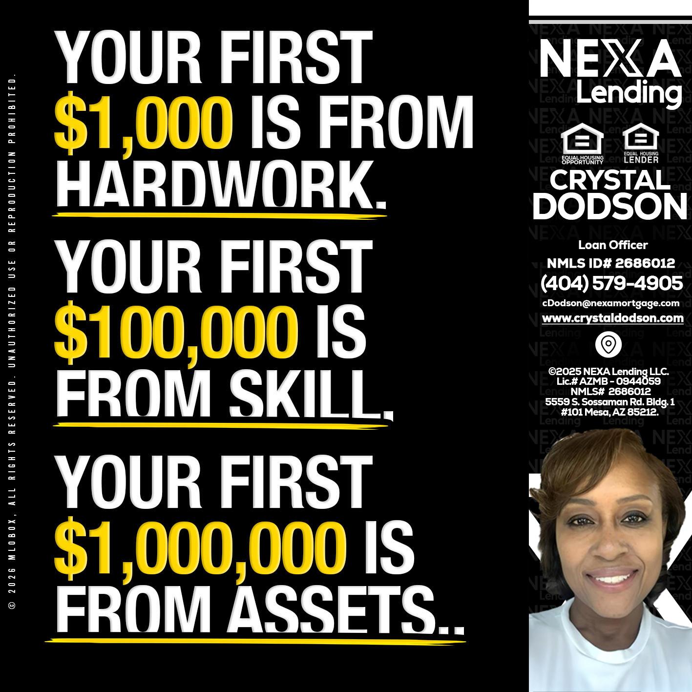 YOUR FIRST $1000 - Crystal Dodson -Loan Officer