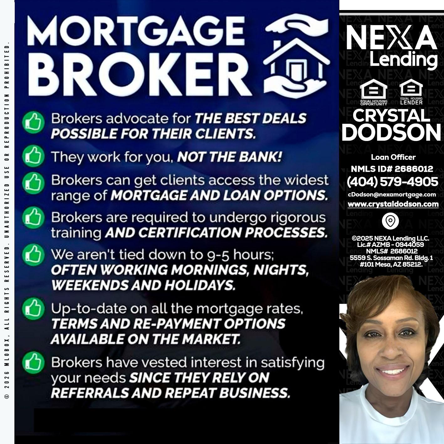 MORTGAGE BROKER - Crystal Dodson -Loan Officer