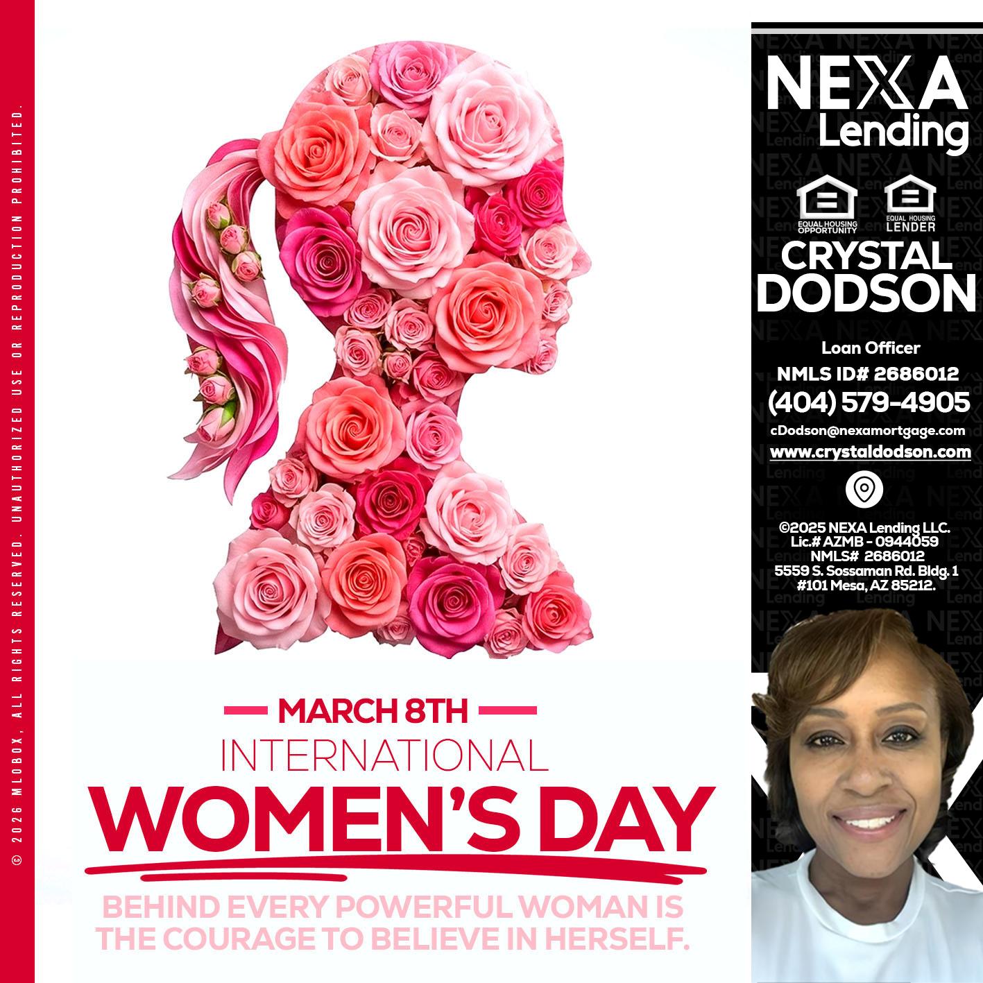 MARCH 8TH - Crystal Dodson -Loan Officer