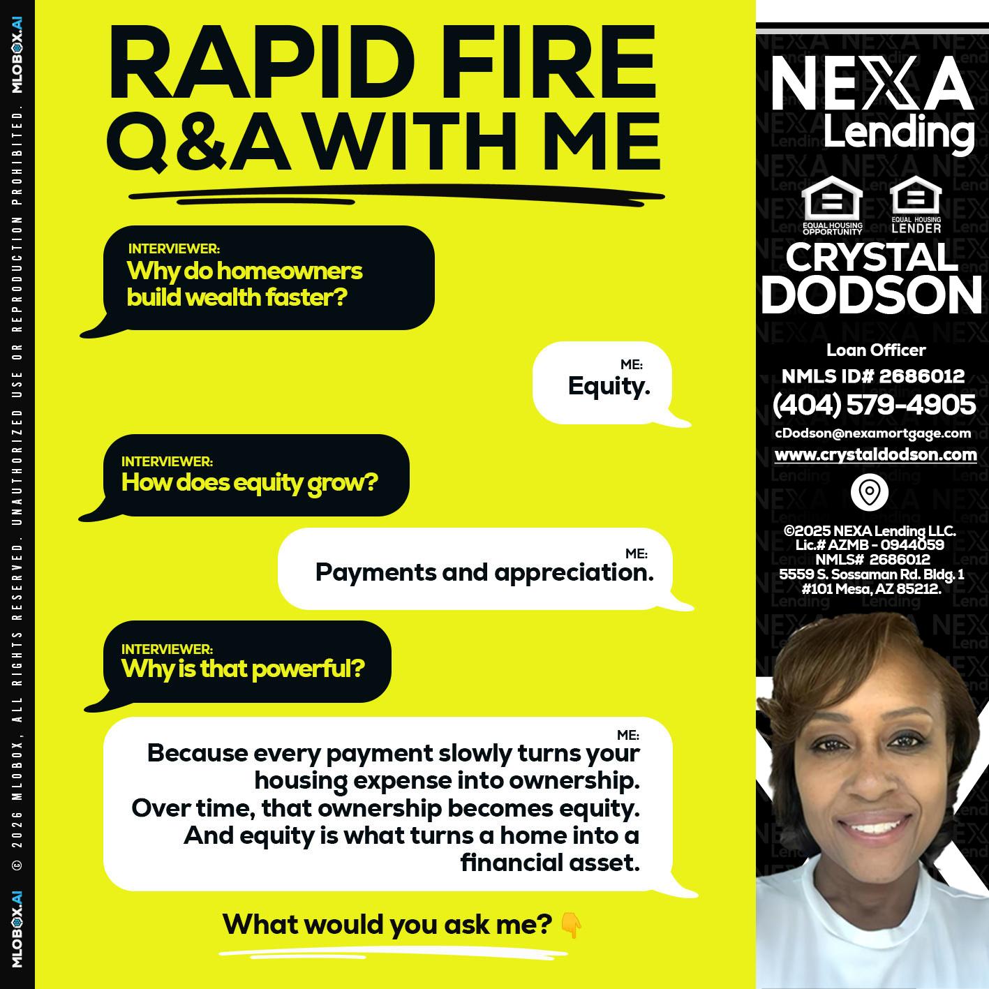 RAPID FIRE Q&A - Crystal Dodson -Loan Officer