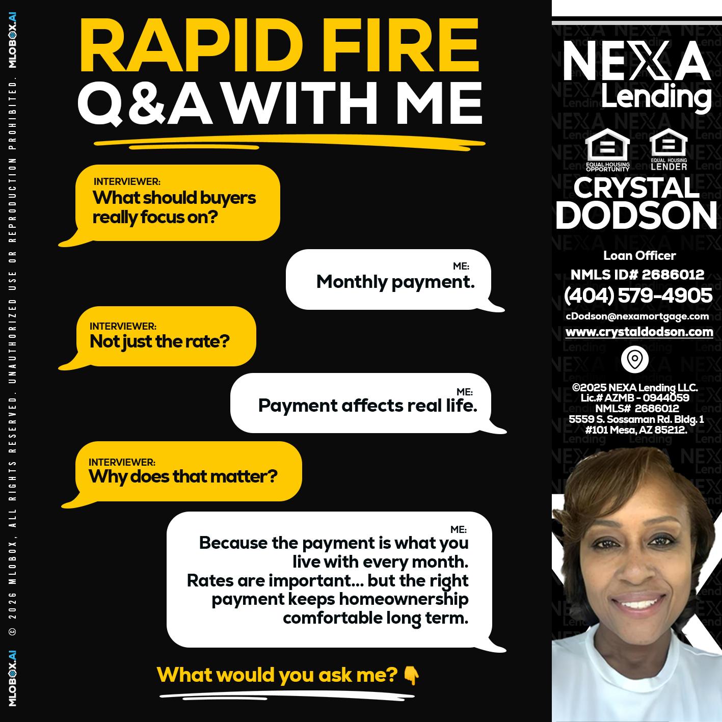 RAPID FIRE Q&A - Crystal Dodson -Loan Officer