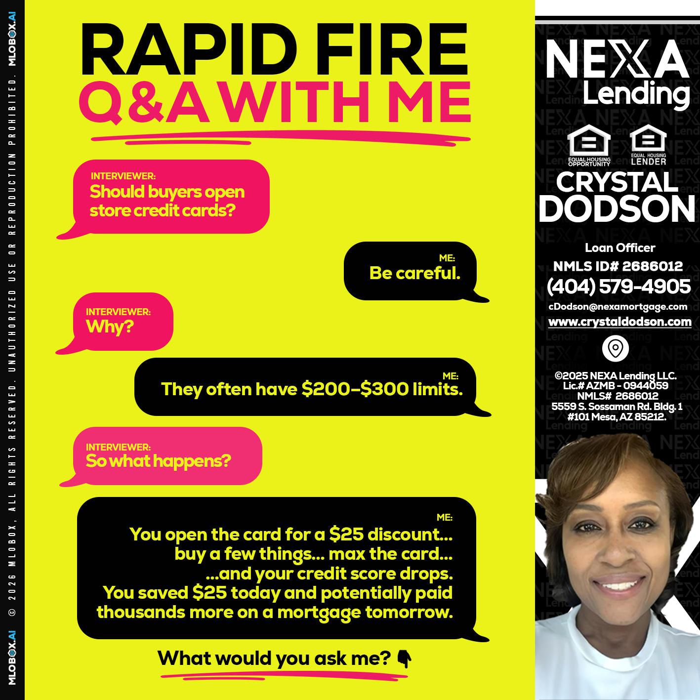 RAPID FIRE Q&A - Crystal Dodson -Loan Officer