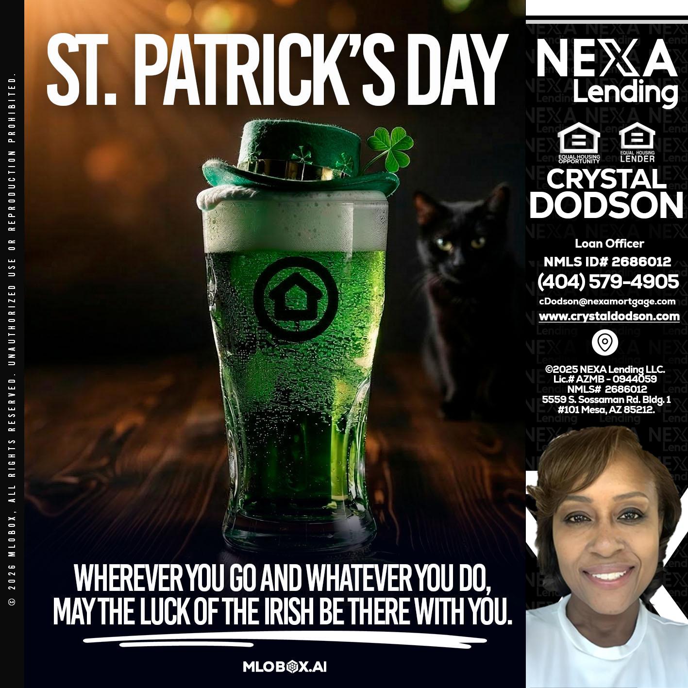 st. Patricks day - Crystal Dodson -Loan Officer