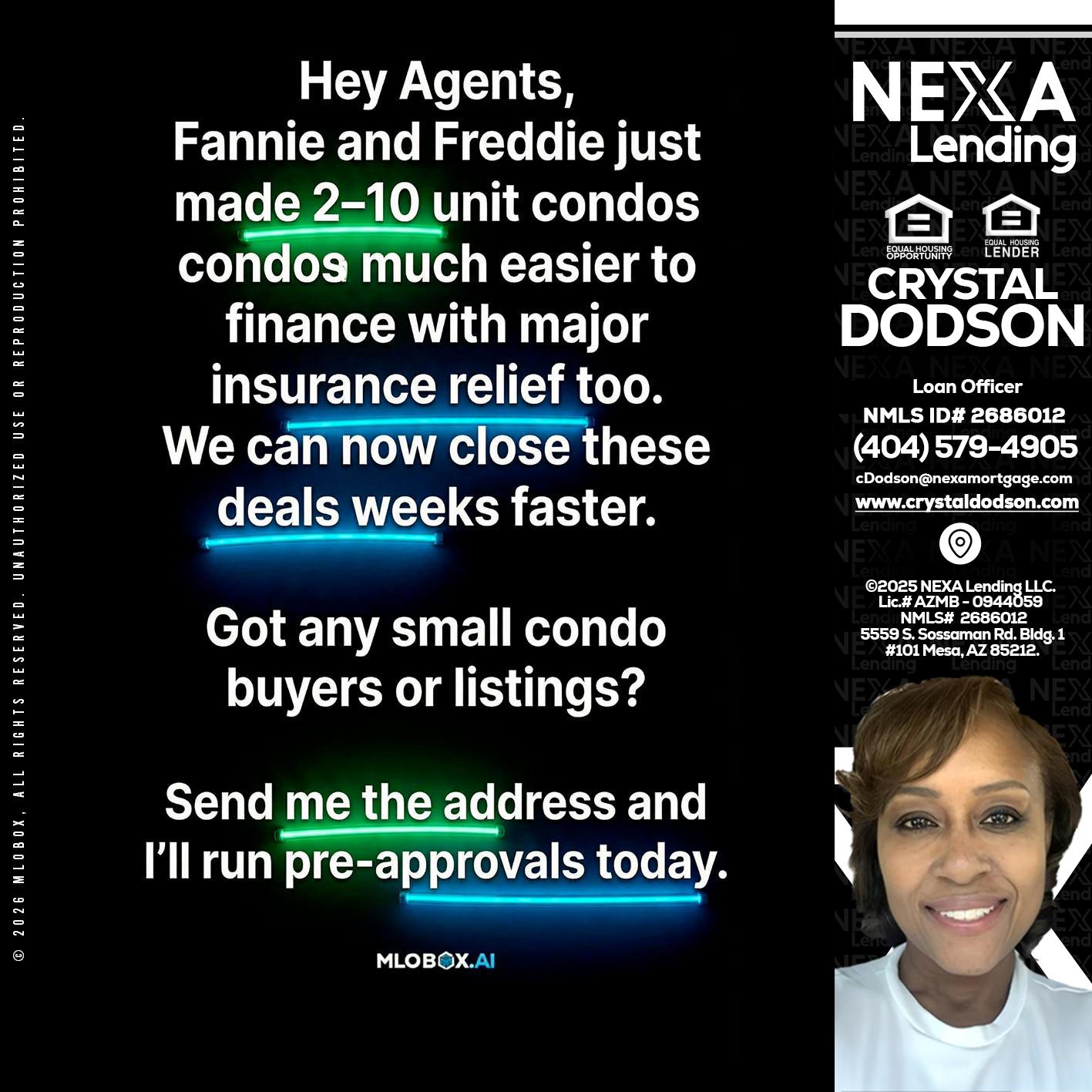 HEY AGENTS - Crystal Dodson -Loan Officer