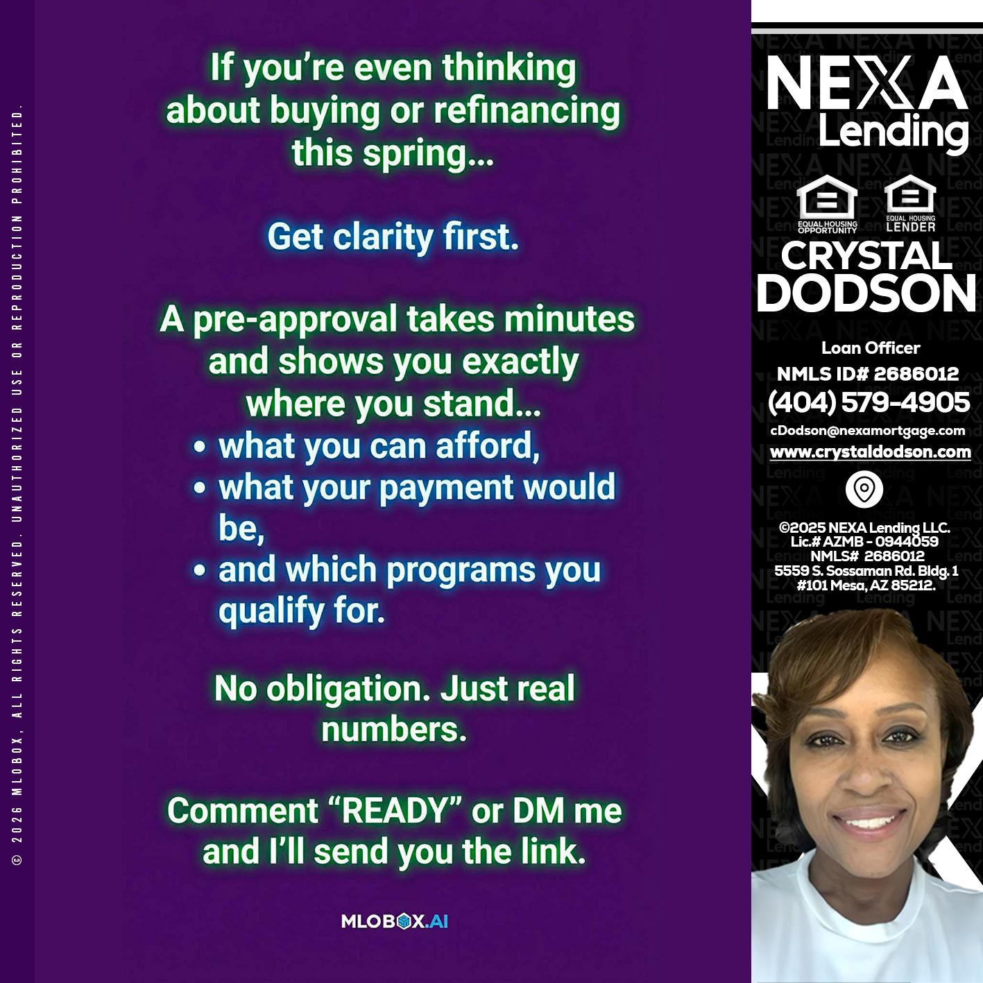 IF YOU THINKING - Crystal Dodson -Loan Officer