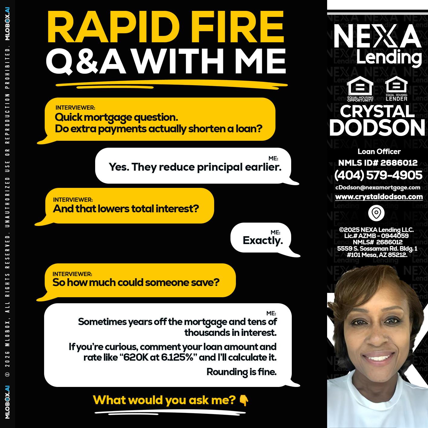 RAPID FIRE QA - Crystal Dodson -Loan Officer