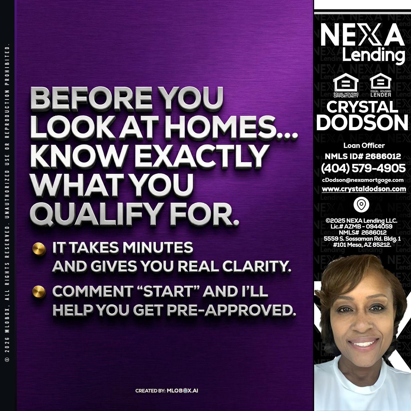 BEFORE YOU - Crystal Dodson -Loan Officer