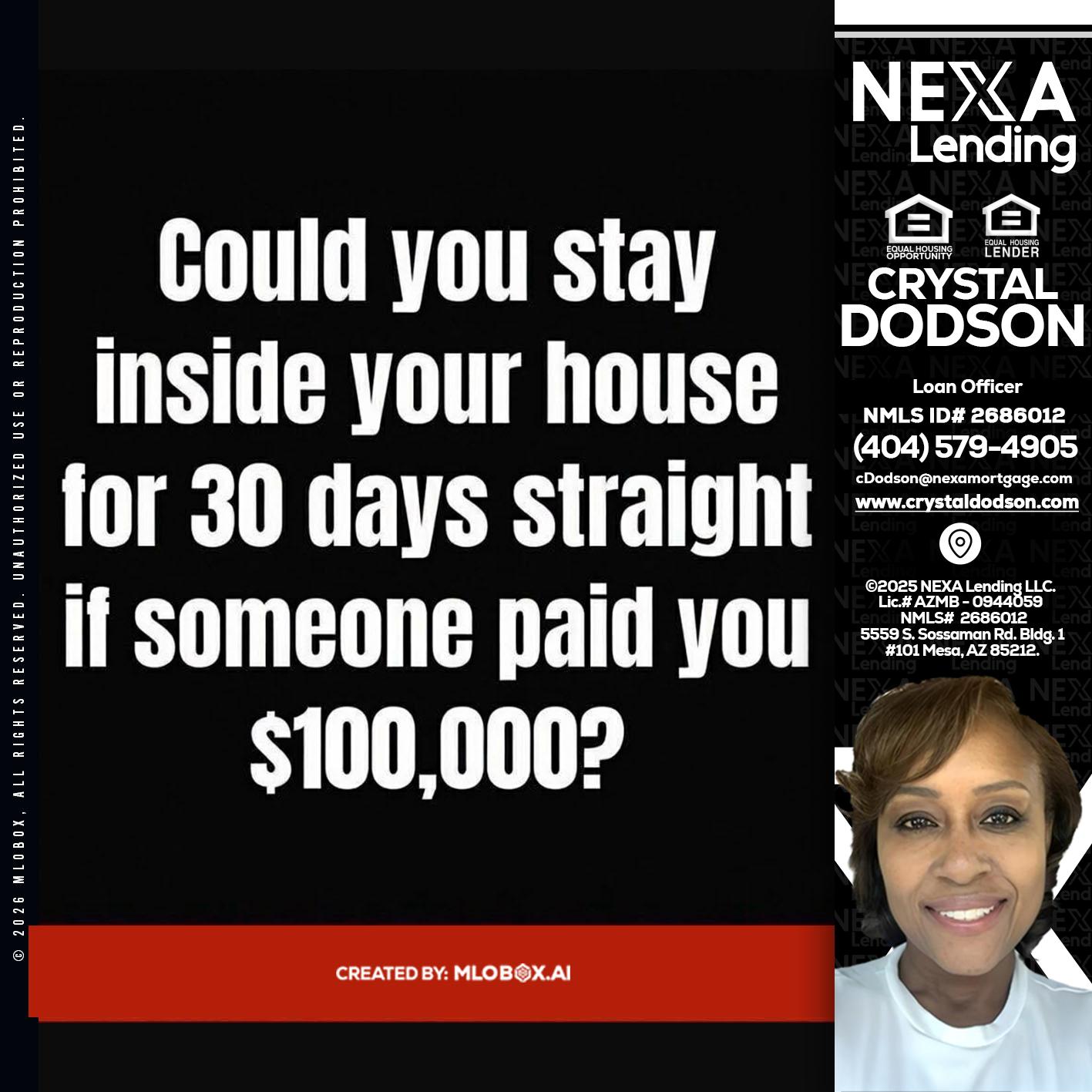 COULD YOU STAY - Crystal Dodson -Loan Officer