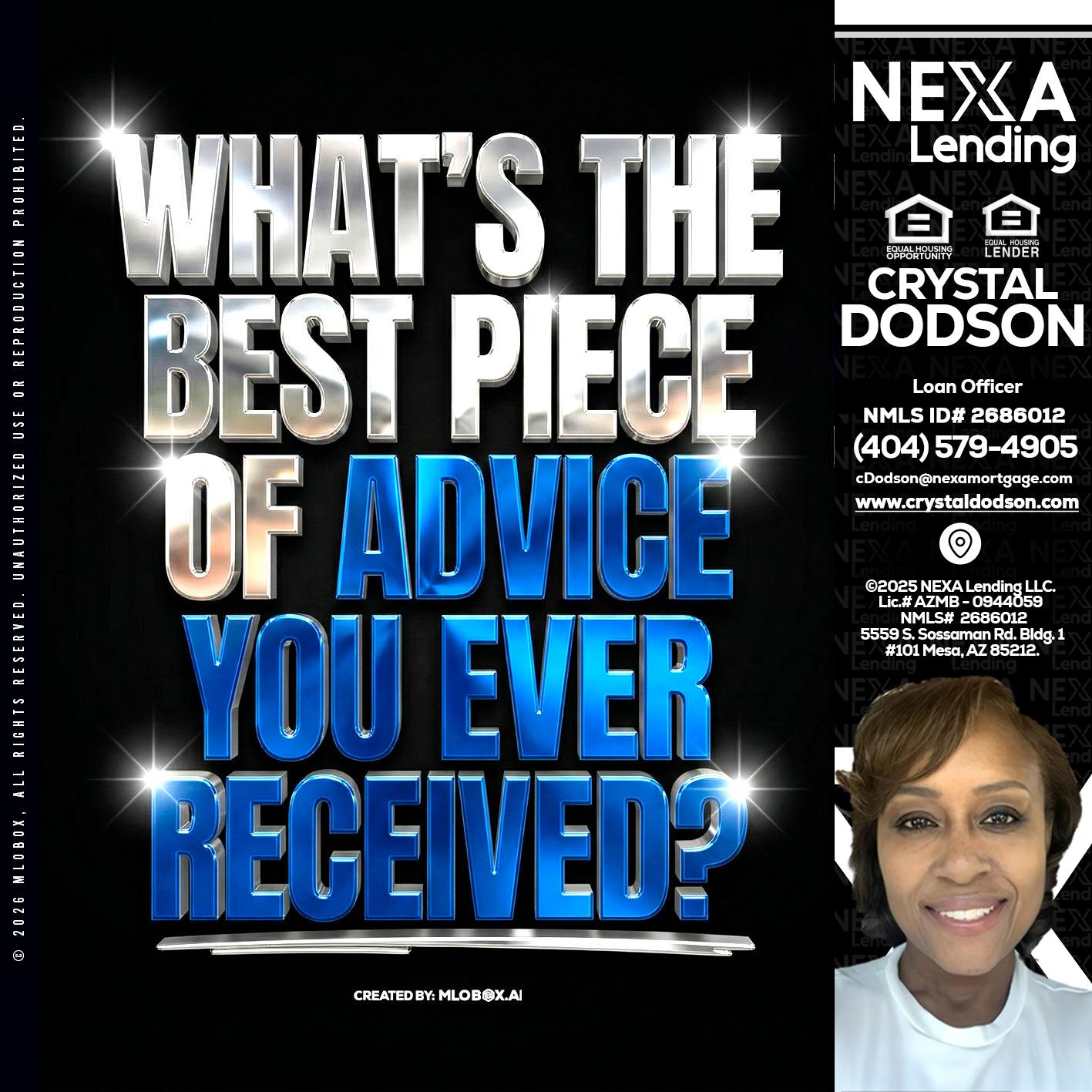 WHATS THE BEST - Crystal Dodson -Loan Officer