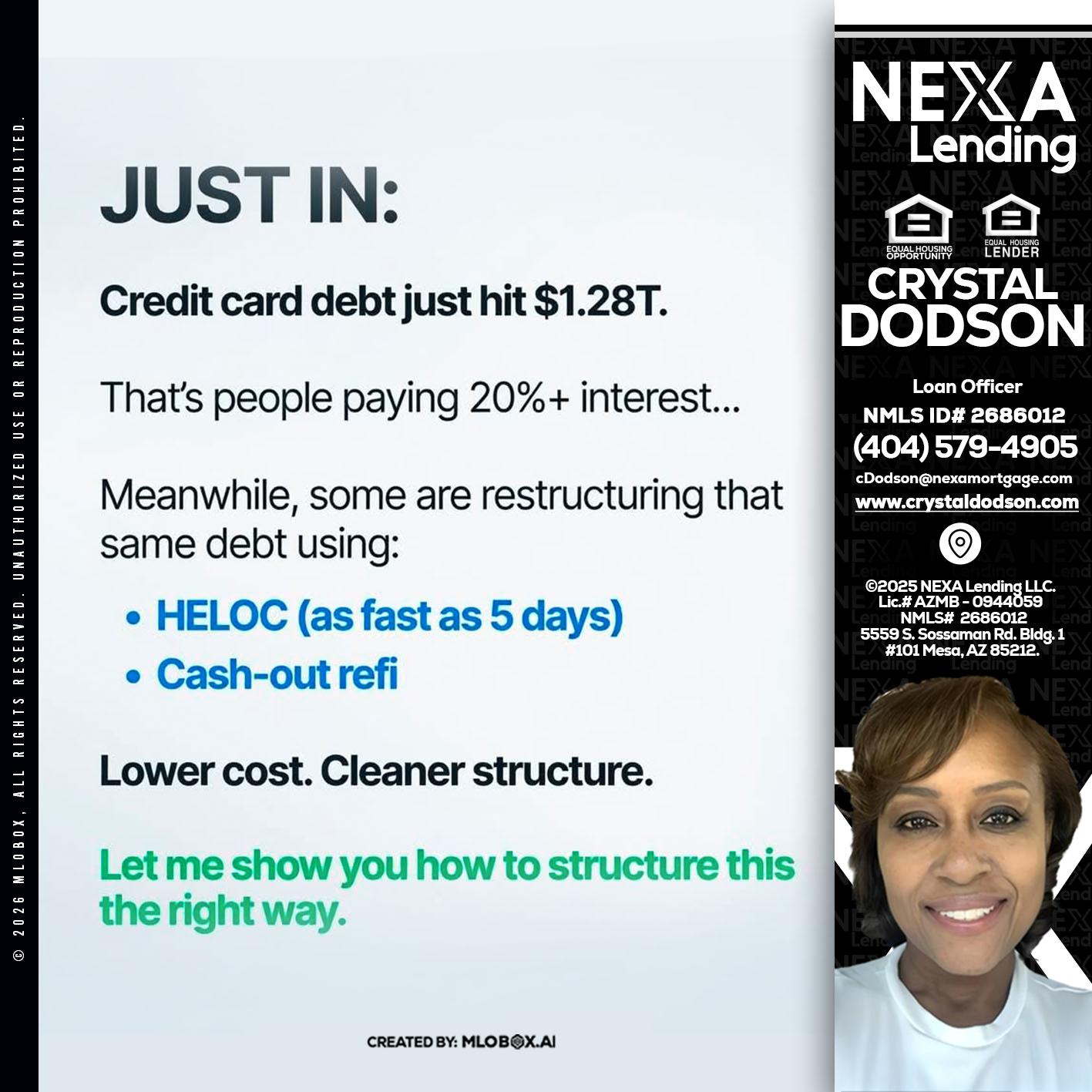 JUST IN - Crystal Dodson -Loan Officer