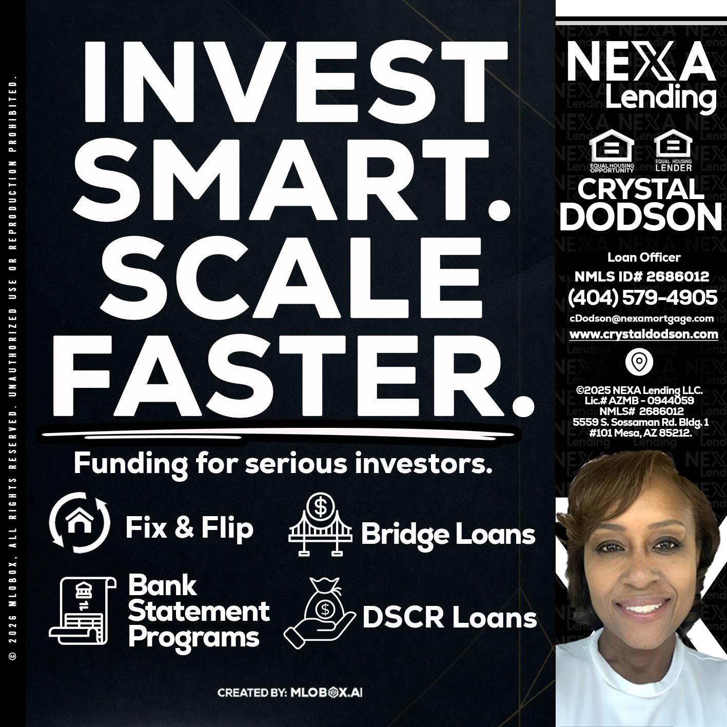 INVEST SMART - Crystal Dodson -Loan Officer