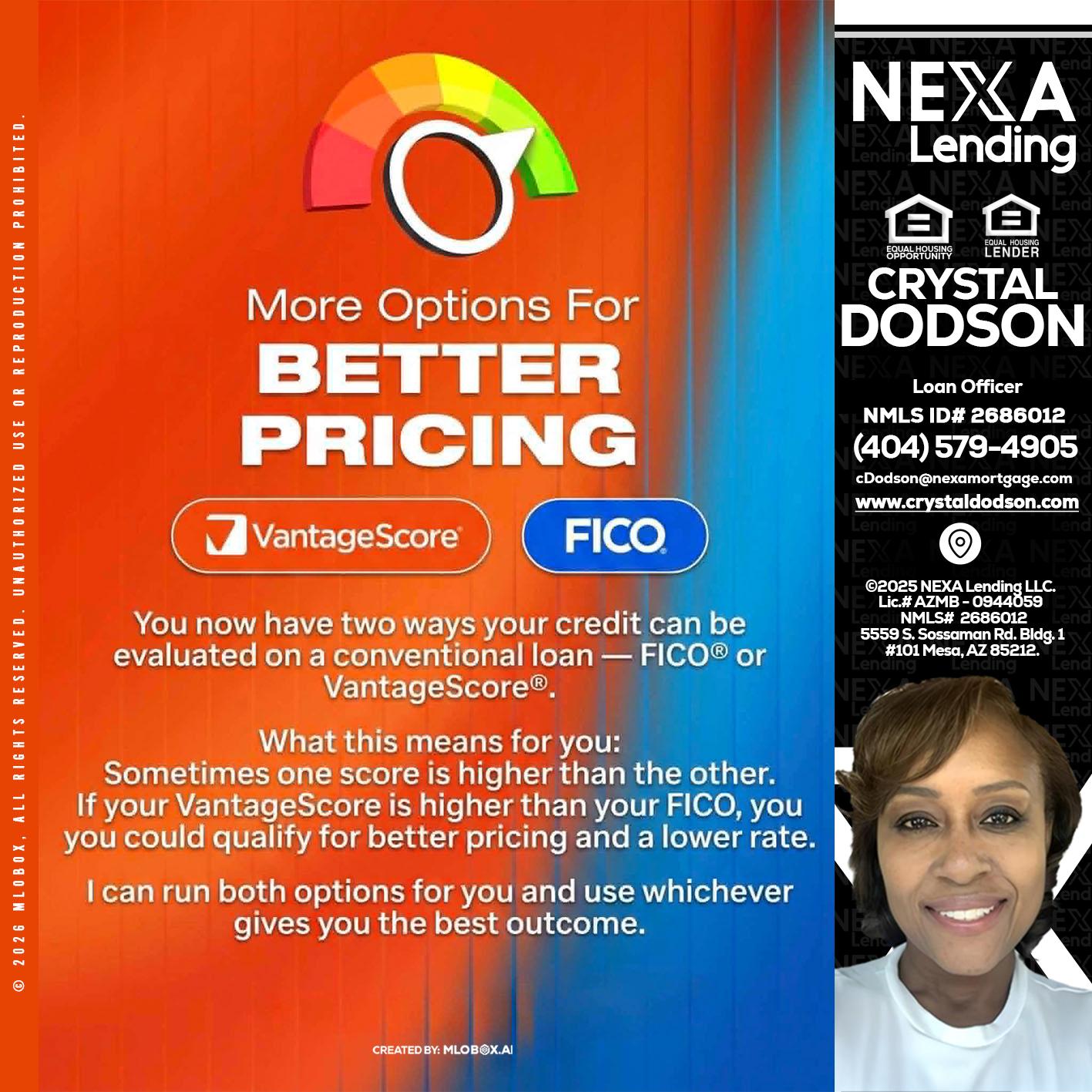 BETTER PRICING - Crystal Dodson -Loan Officer