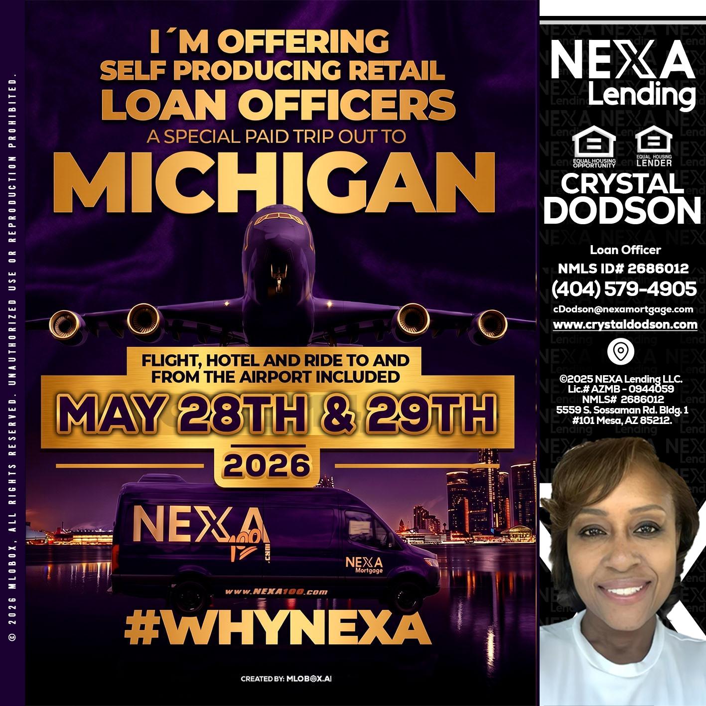 MICHIGAN - Crystal Dodson -Loan Officer