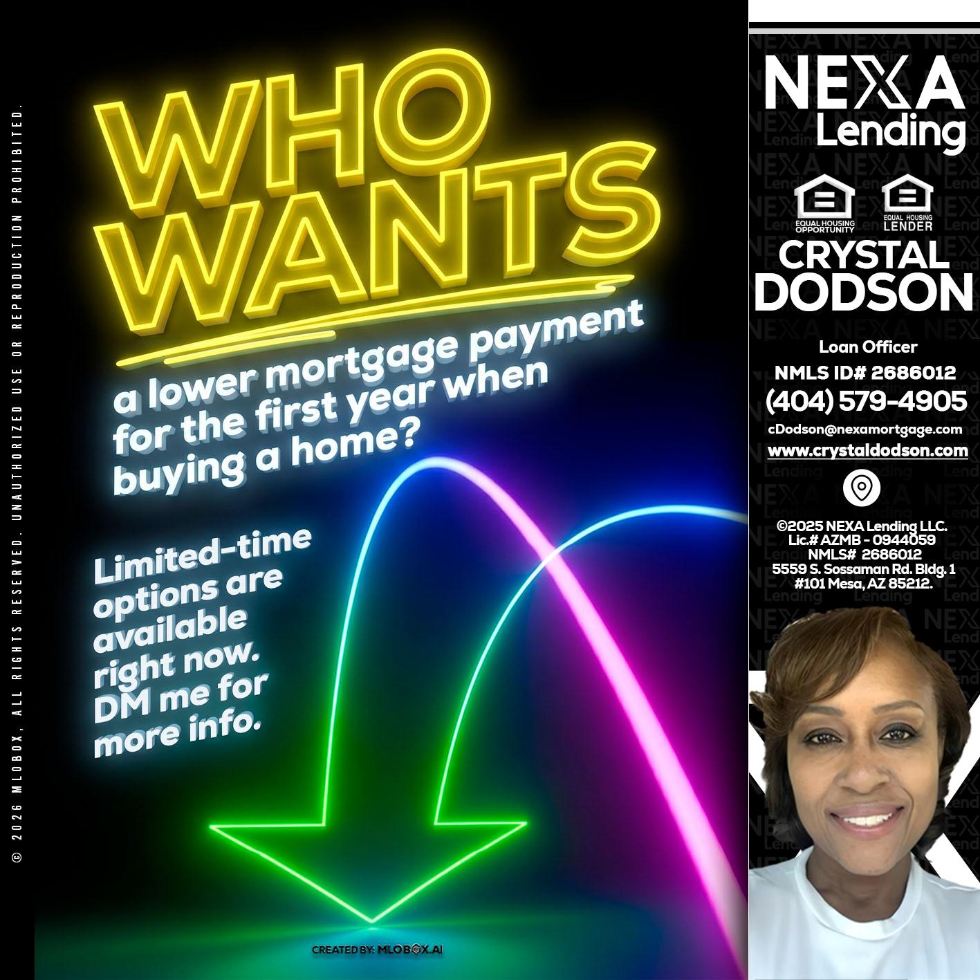 WHO WANTS - Crystal Dodson -Loan Officer
