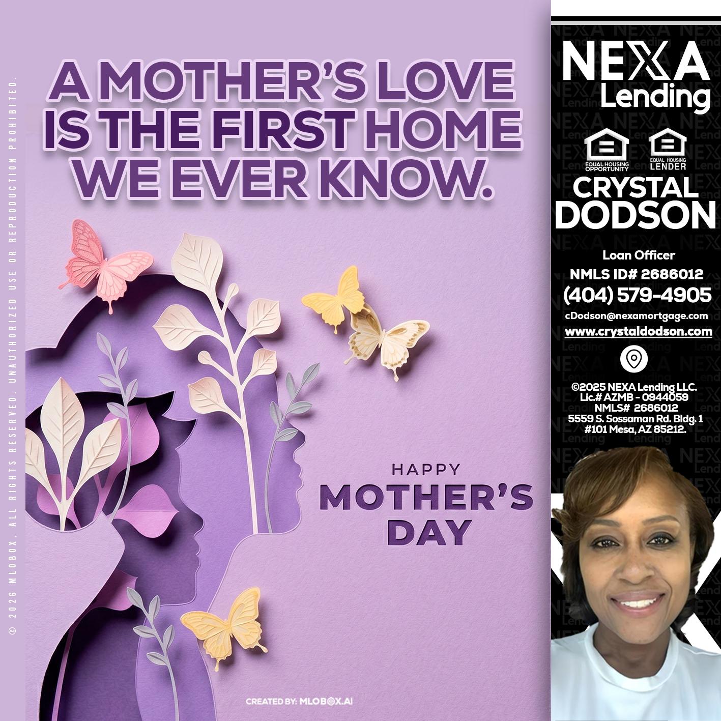MOTHERS DAY - Crystal Dodson -Loan Officer