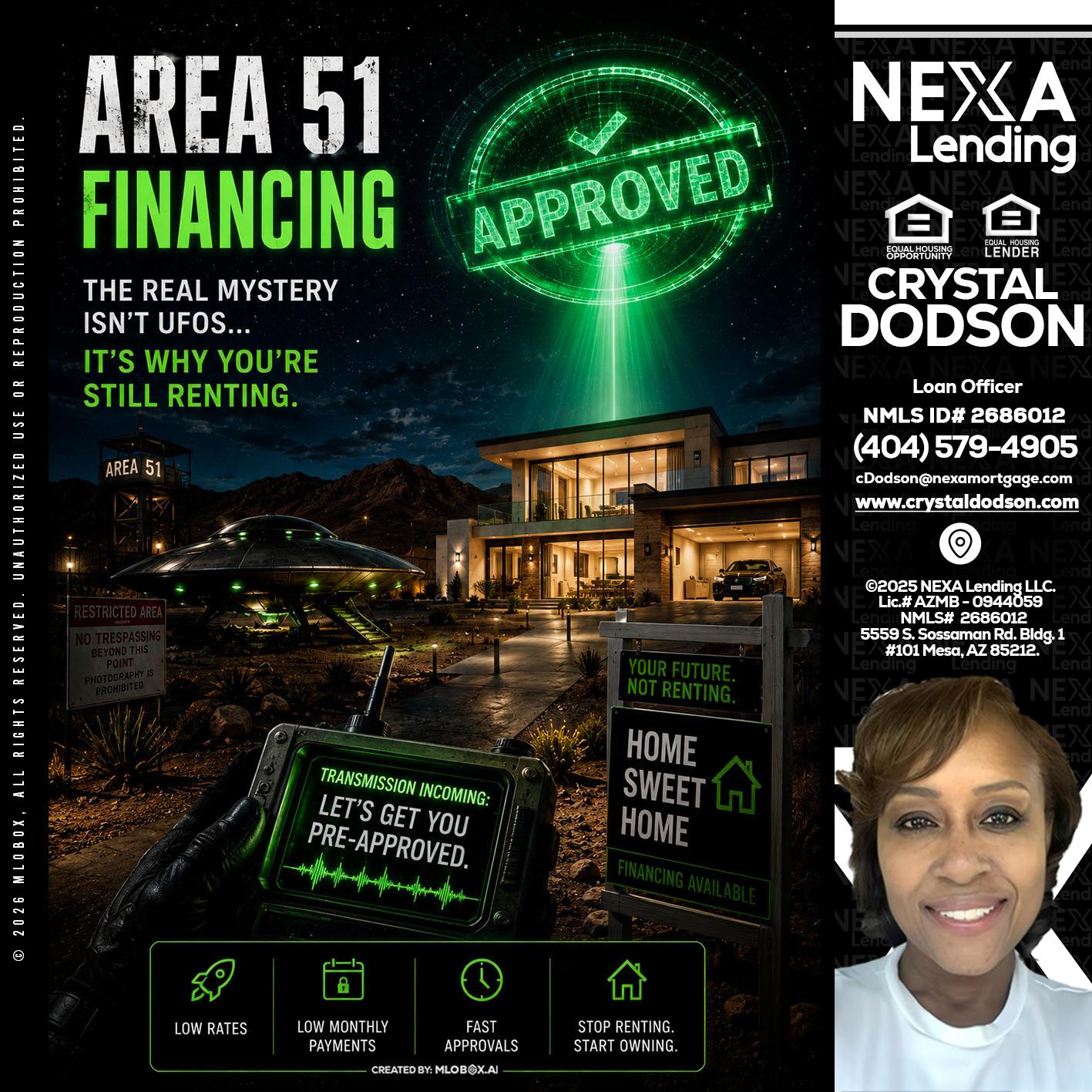 AREA 51 - Crystal Dodson -Loan Officer