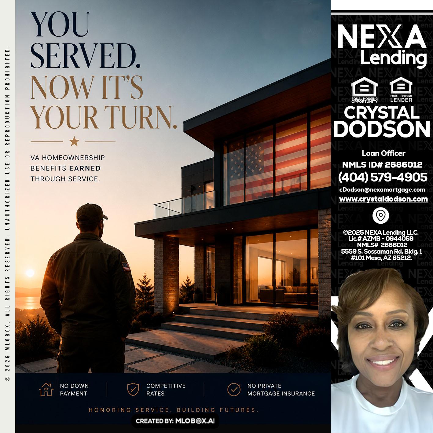 YOU SERVED - Crystal Dodson -Loan Officer