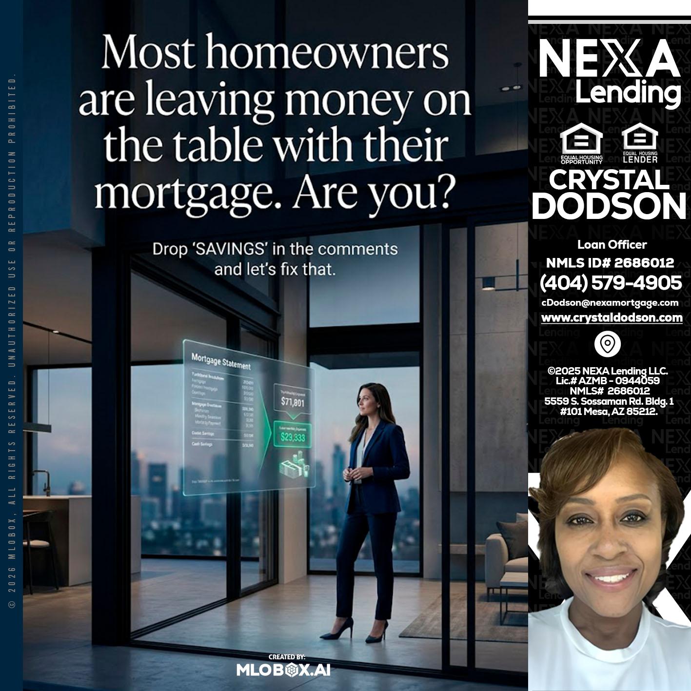 MOST OWNERS - Crystal Dodson -Loan Officer