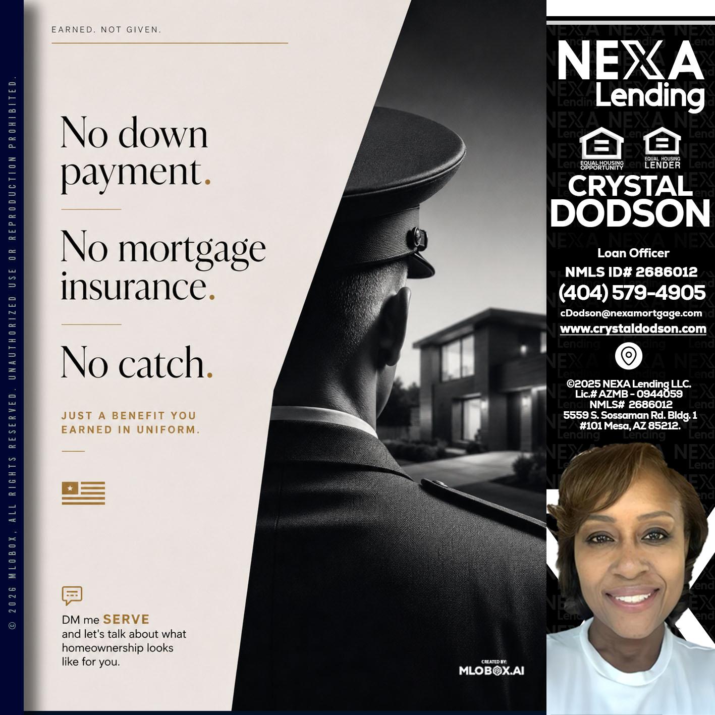 NO DOWN PAYMENT - Crystal Dodson -Loan Officer