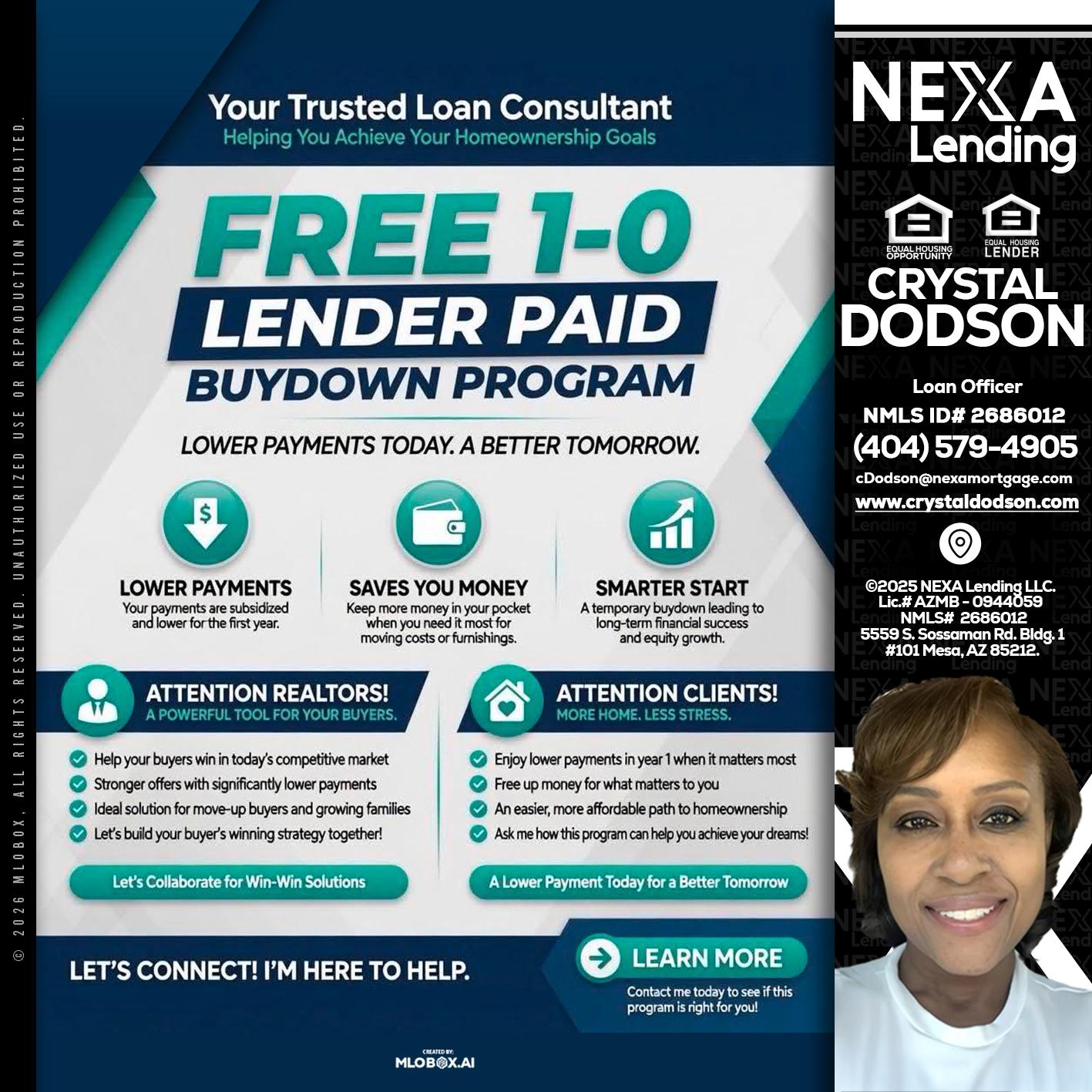 FREE 1-0 - Crystal Dodson -Loan Officer