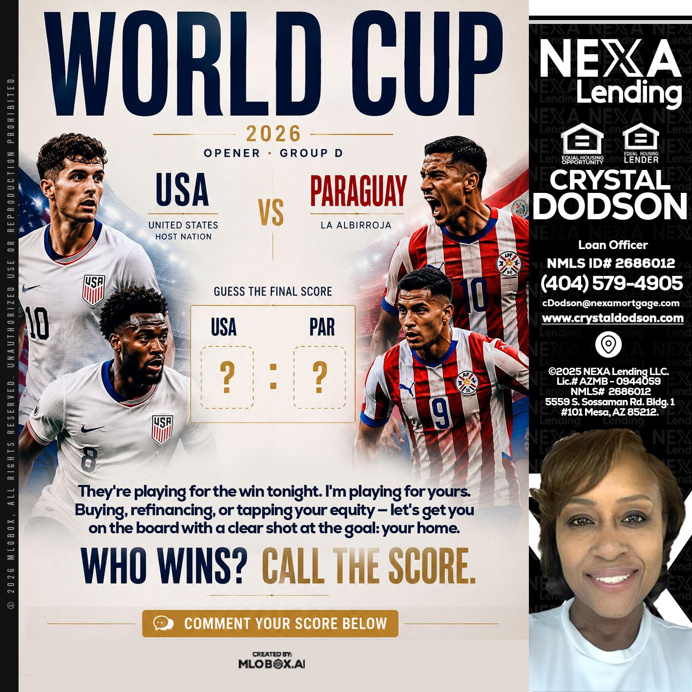 WORLD CUP 2026 - Crystal Dodson -Loan Officer