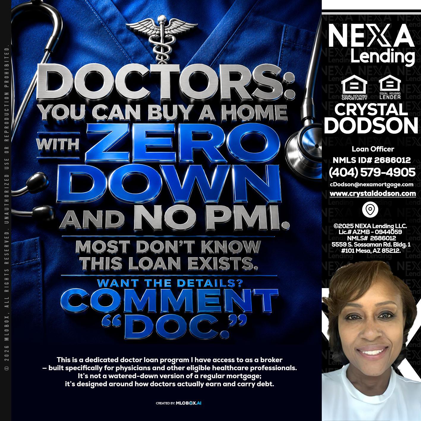 DOCTORS YOU CAN BUY - Crystal Dodson -Loan Officer
