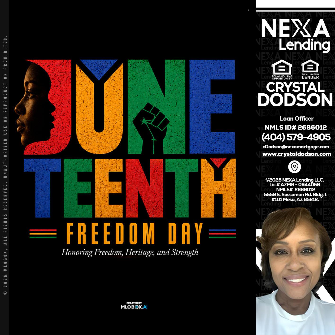 Juneteenth - Crystal Dodson -Loan Officer