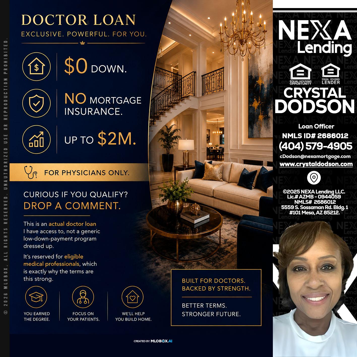 DOCTOR LOANS - Crystal Dodson -Loan Officer