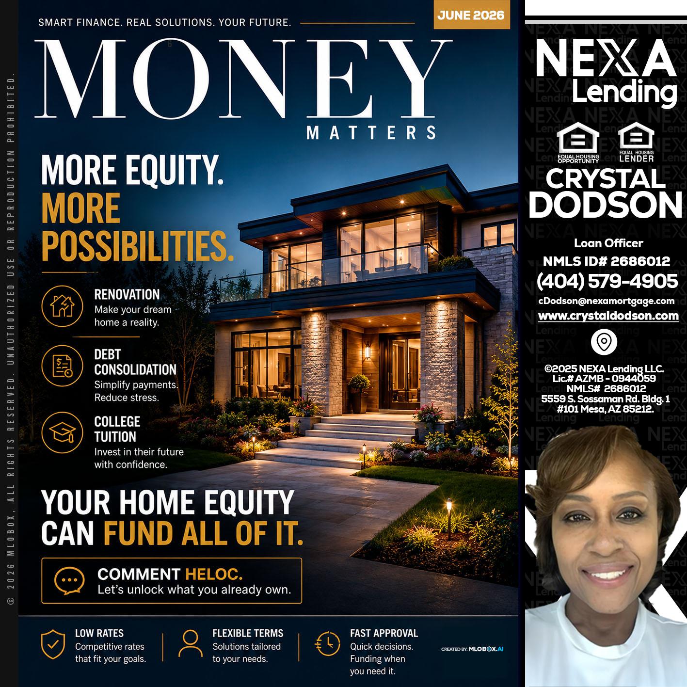 MONEY MATTERS - Crystal Dodson -Loan Officer