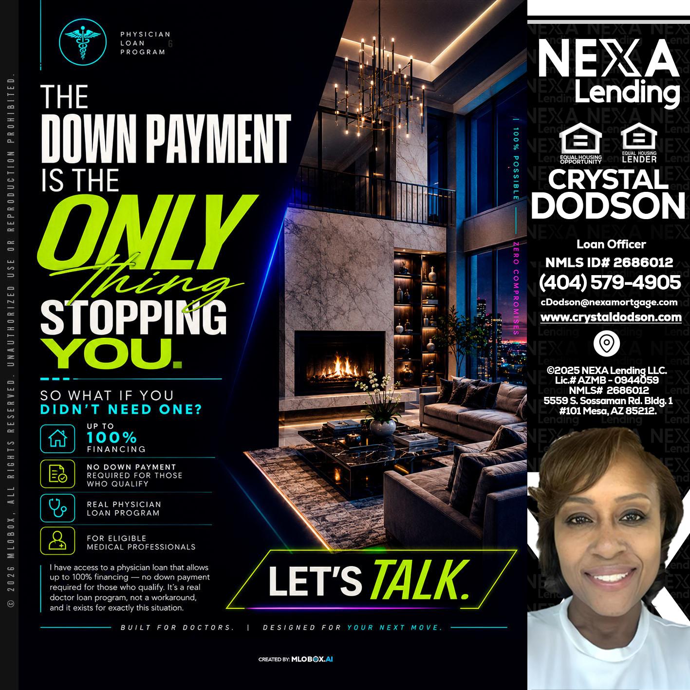 THE DOWN PAYMENT - Crystal Dodson -Loan Officer