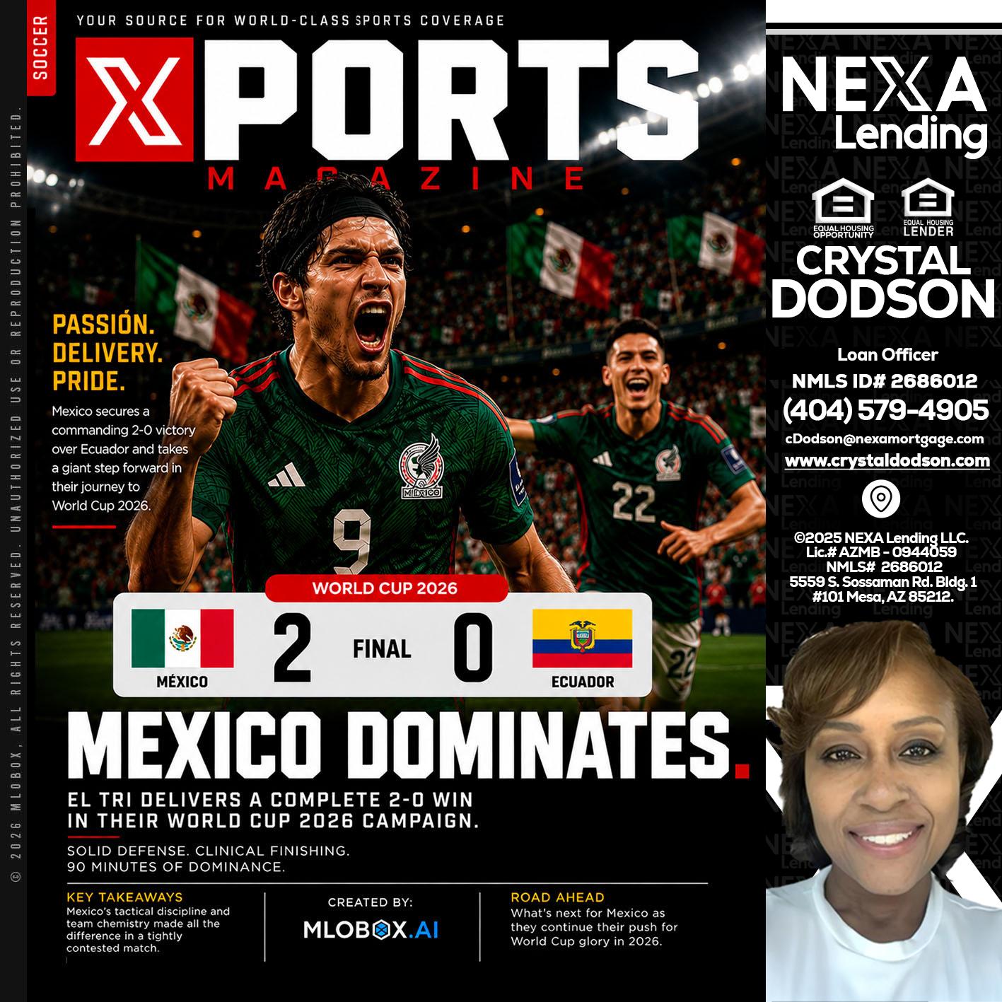 XPORTS MEX 2-0 ECUADOR - Crystal Dodson -Loan Officer
