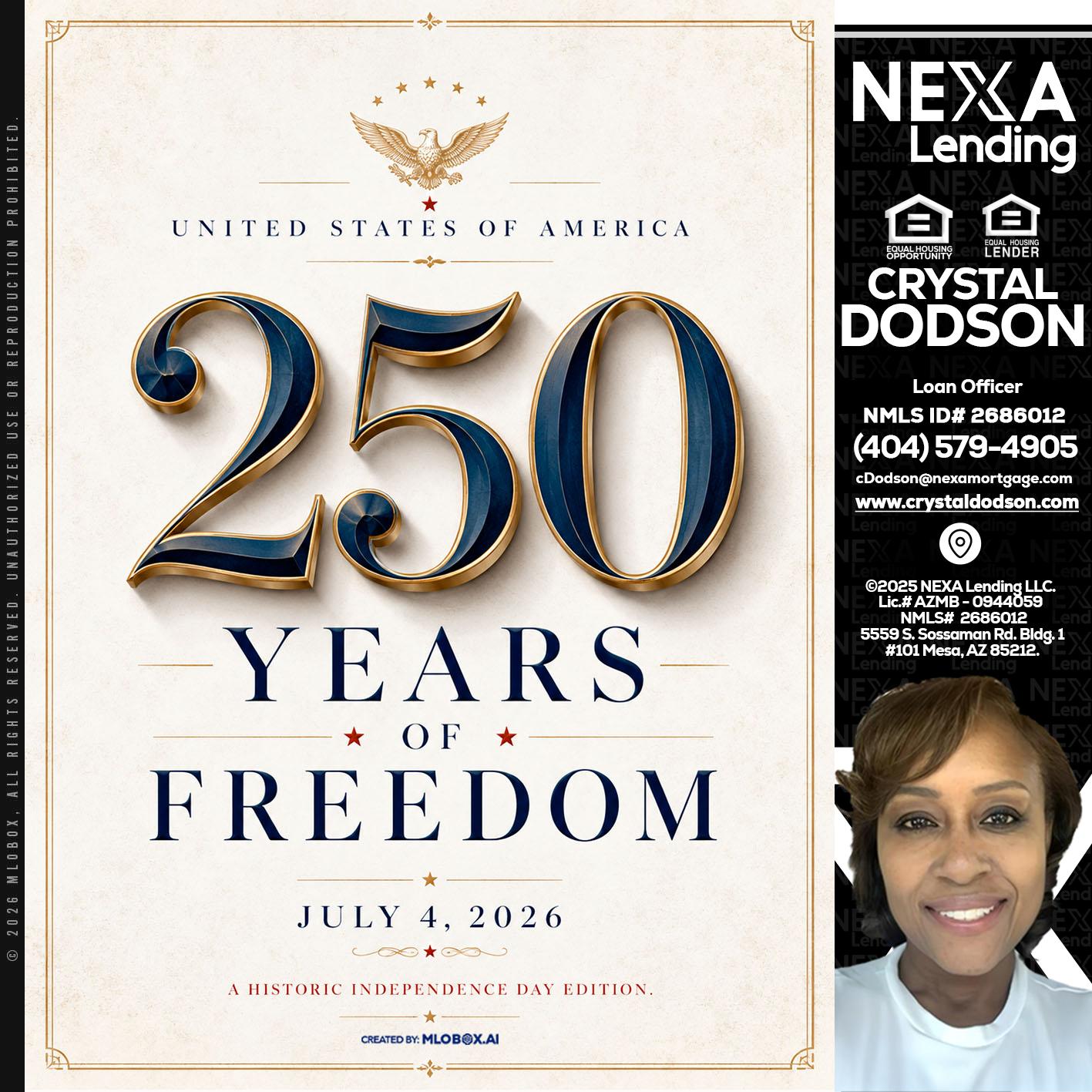 250 YEARS - Crystal Dodson -Loan Officer