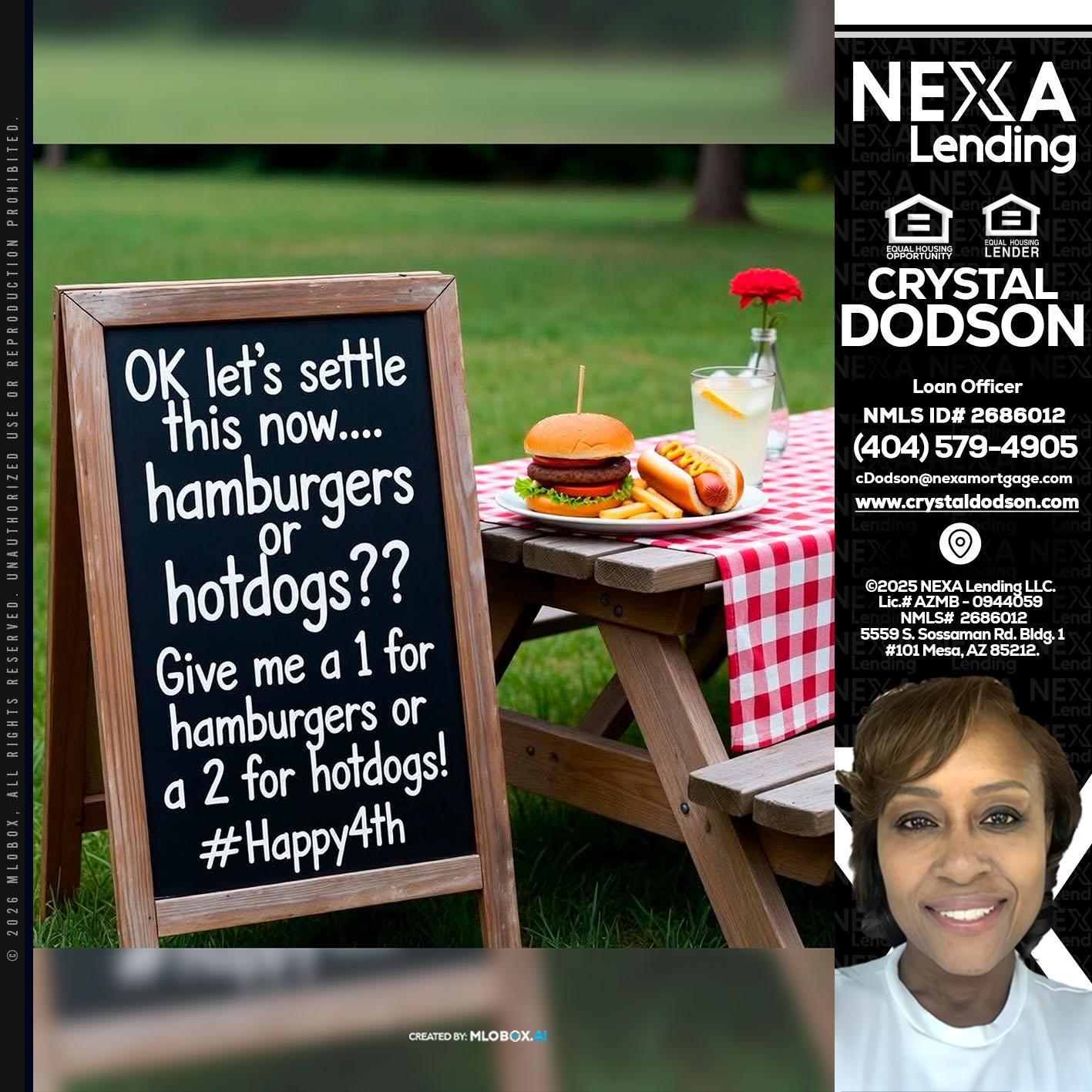 let settle this - Crystal Dodson -Loan Officer