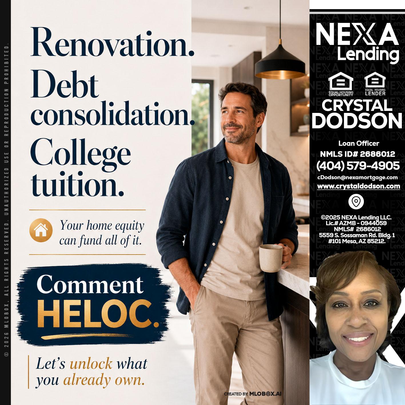 RENOVATION DEBT - Crystal Dodson -Loan Officer