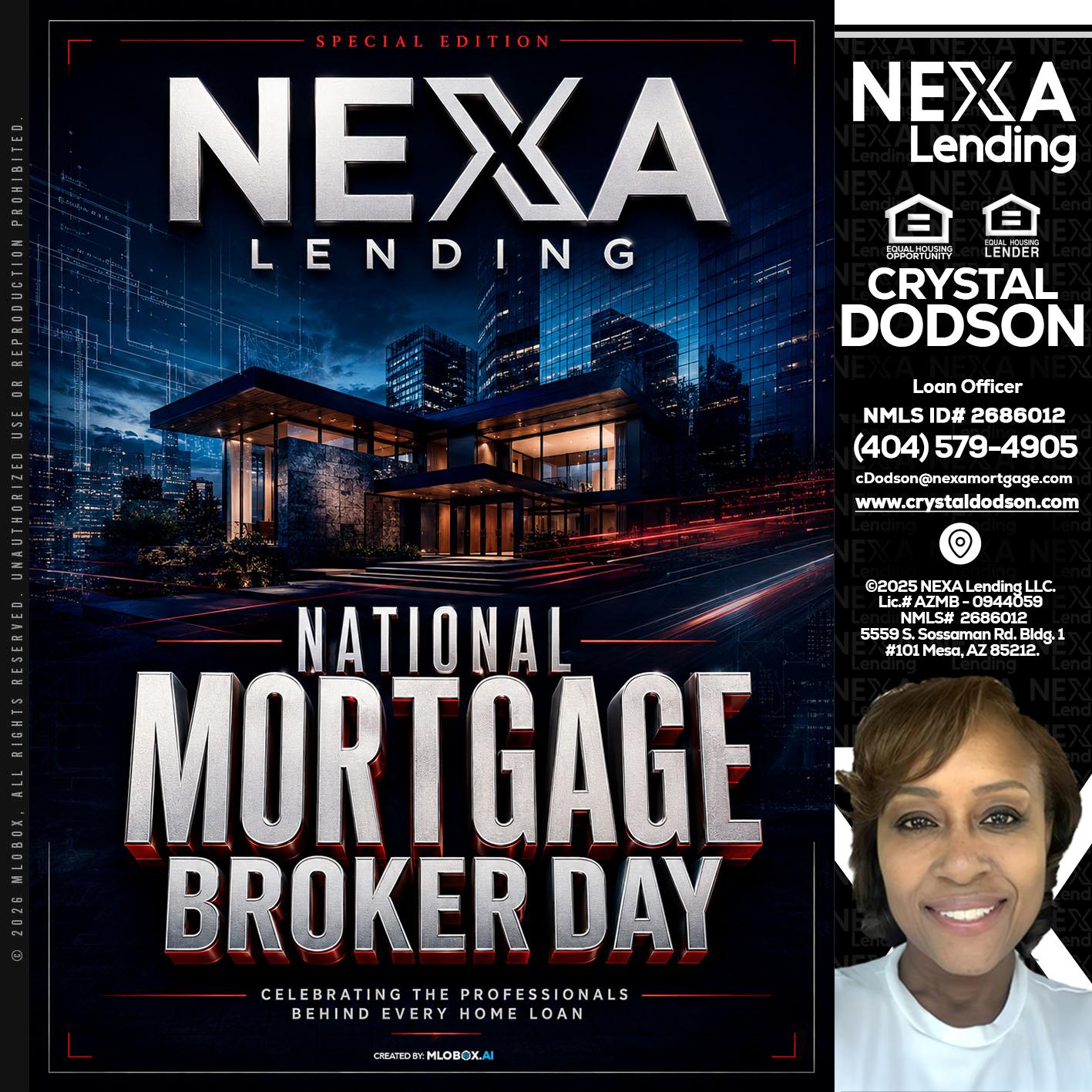 NATIONAL MORTGAGE BROKER DAY - Crystal Dodson -Loan Officer