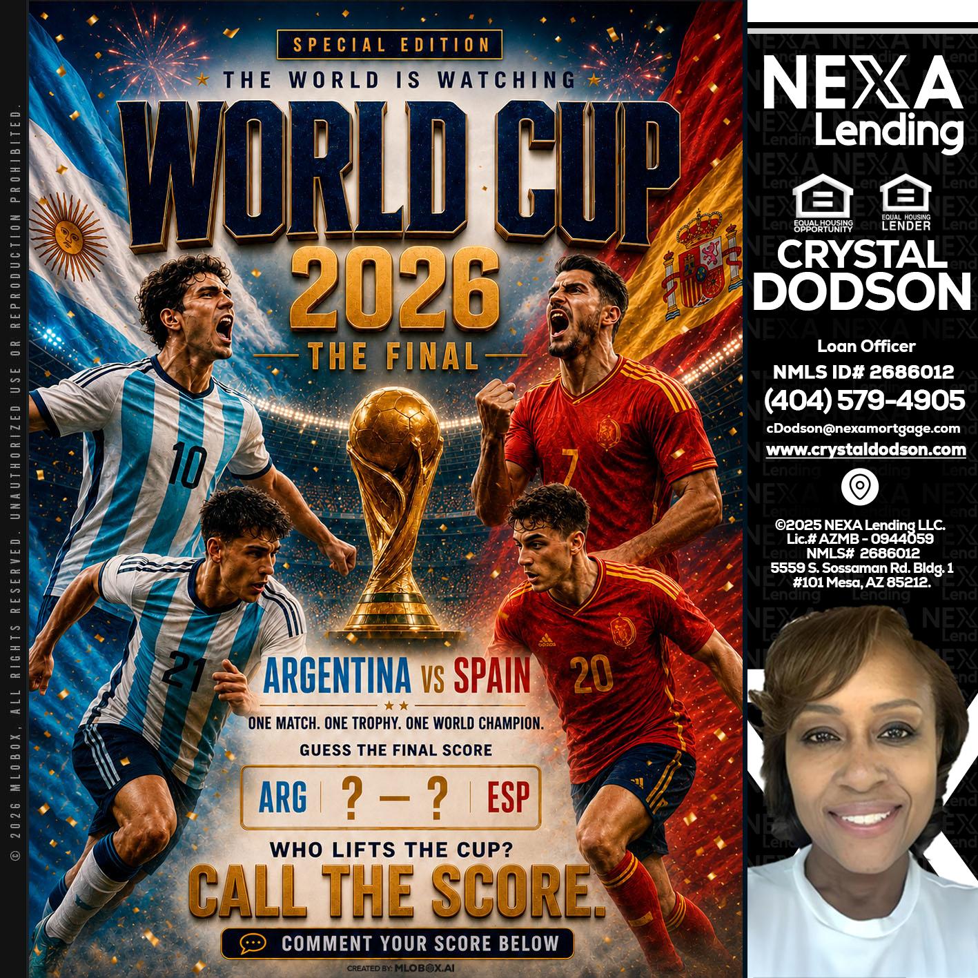 World Cup 2026 finals - Crystal Dodson -Loan Officer