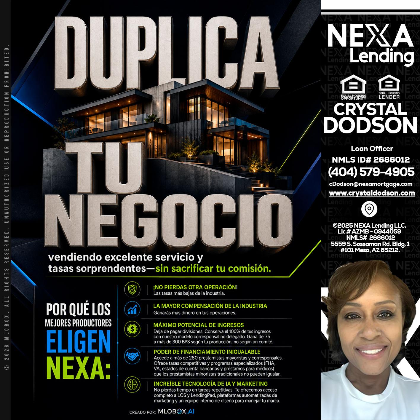 DUPLICA TU NEGOCIO - Crystal Dodson -Loan Officer