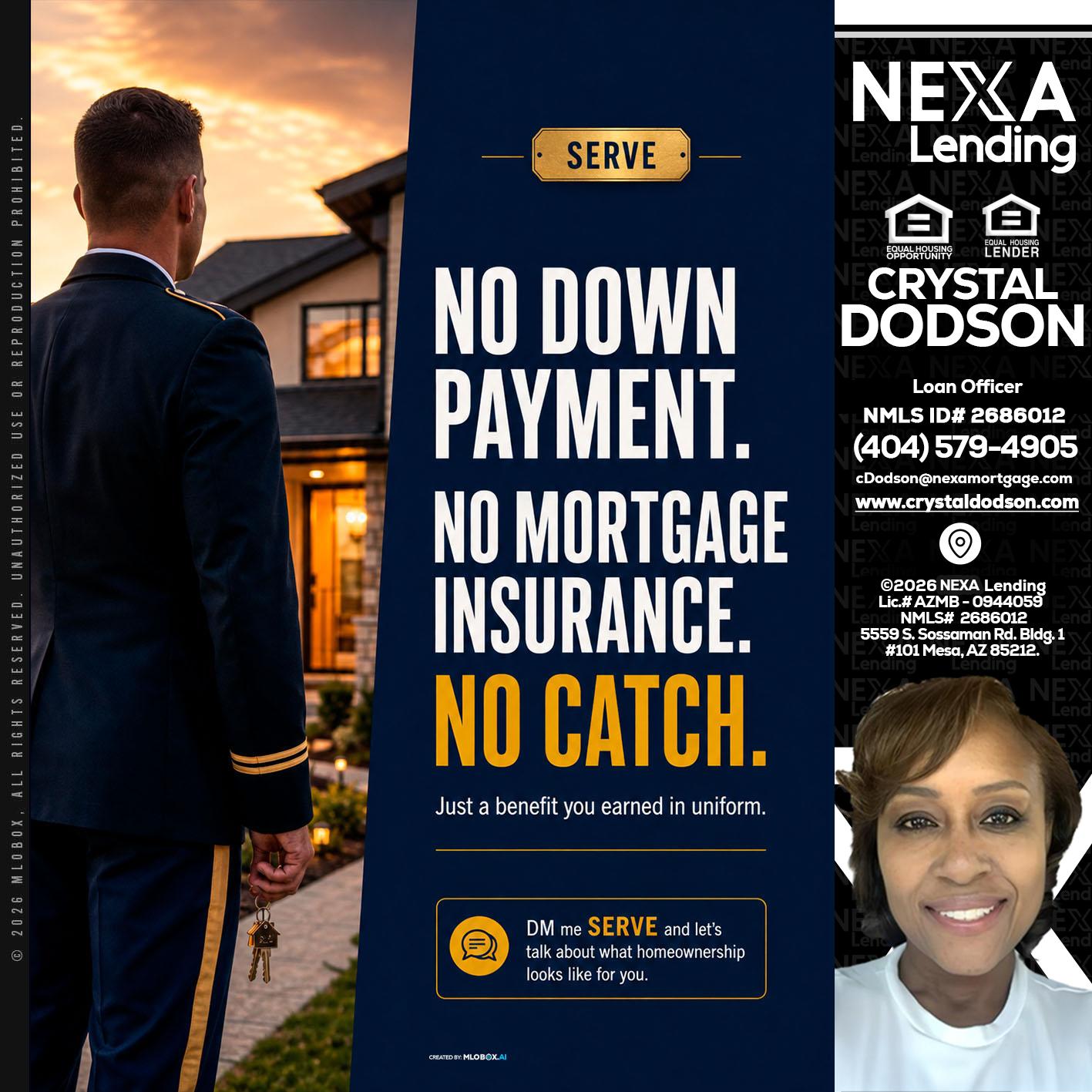 NO DOWN PAYMENT - Crystal Dodson -Loan Officer