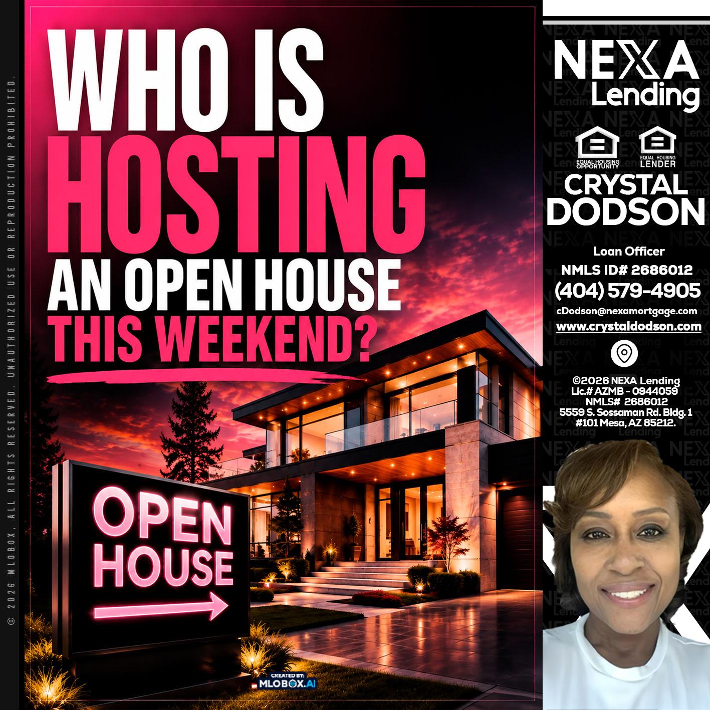 who's is hosting - Crystal Dodson -Loan Officer