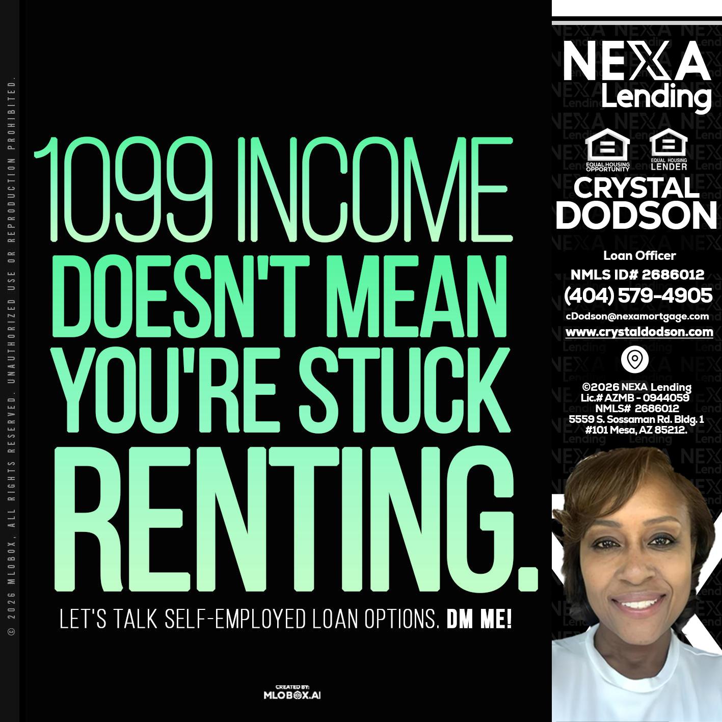 1099 income - Crystal Dodson -Loan Officer