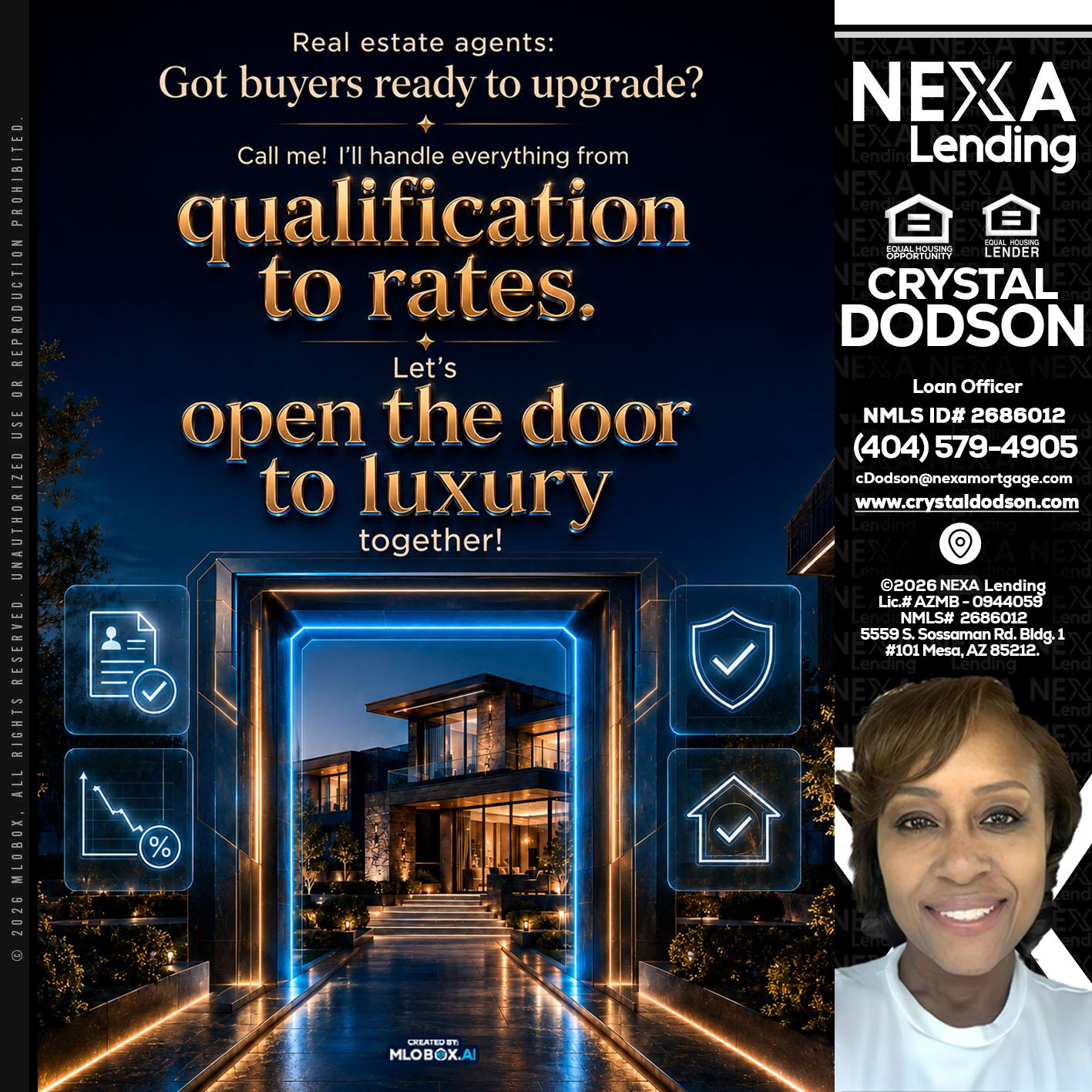QUALIFICATION TO RATES - Crystal Dodson -Loan Officer